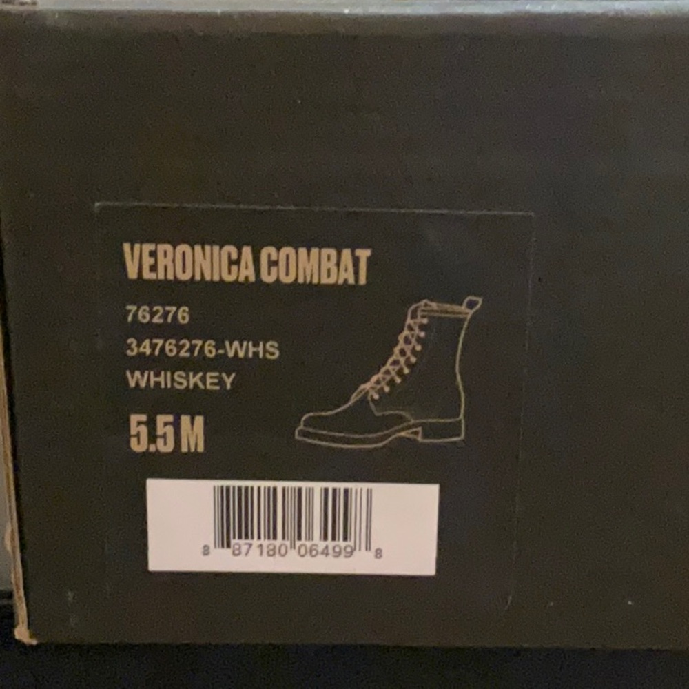 Frye Tan Caramel Leather Veronica Flex Combat Boots size 5.5 - Picture 8 of 14